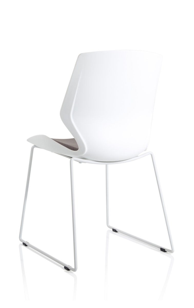 Office furniture florence-sled-white-frame-fabric-seat-visitor-chair Dynamic   Colour Bespoke Myrrh Green