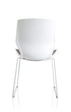Office furniture florence-sled-white-frame-fabric-seat-visitor-chair Dynamic   Colour Bespoke Senna Yellow
