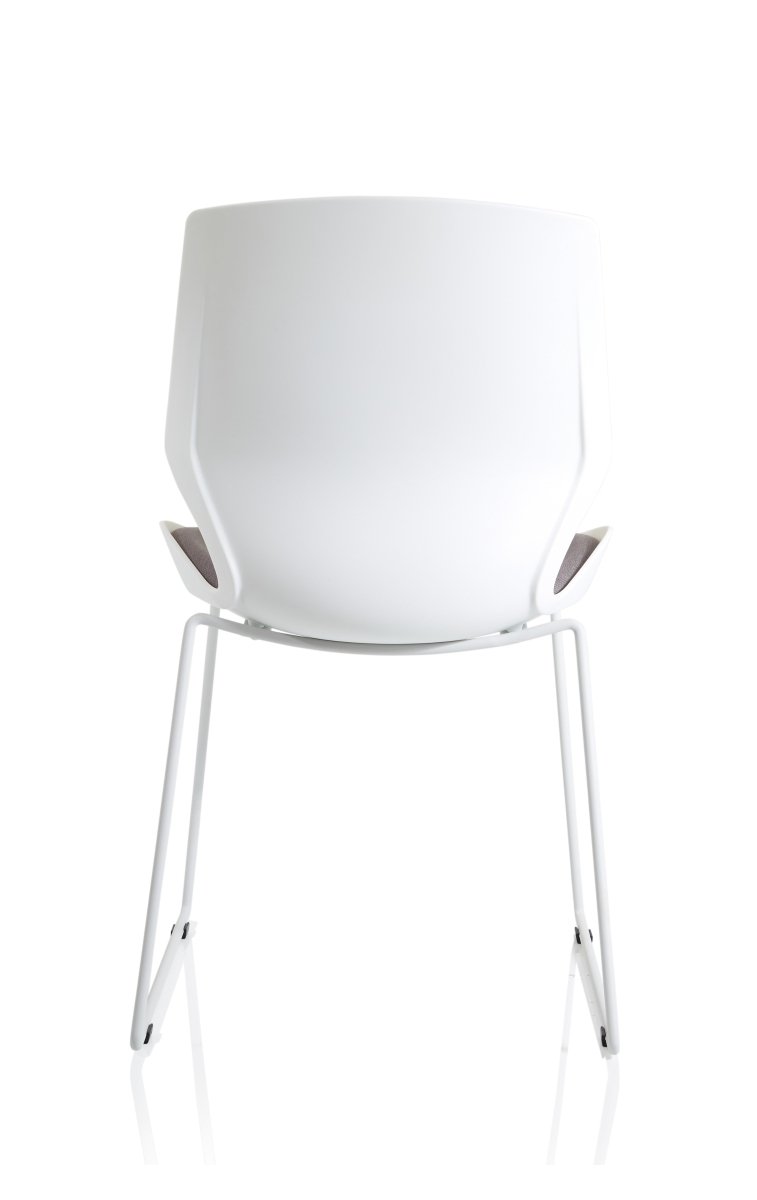 Office furniture florence-sled-white-frame-fabric-seat-visitor-chair Dynamic   Colour Bespoke Senna Yellow