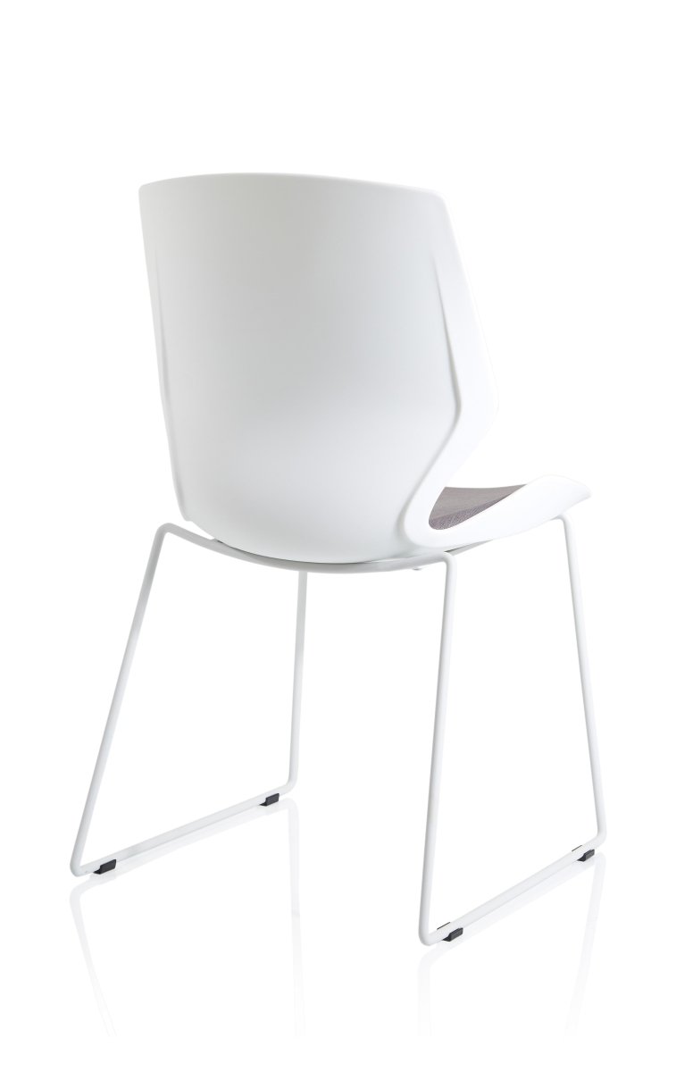 Office furniture florence-sled-white-frame-fabric-seat-visitor-chair Dynamic   Colour Bespoke Stevia Blue