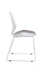 Office furniture florence-sled-white-frame-fabric-seat-visitor-chair Dynamic   Colour Bespoke Tabasco Orange