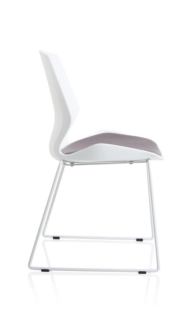 Office furniture florence-sled-white-frame-fabric-seat-visitor-chair Dynamic   Colour Bespoke Tabasco Orange