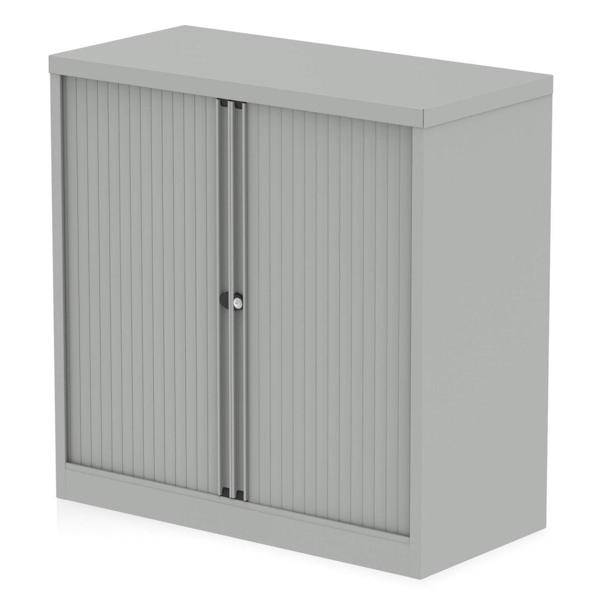 Office Tambour Cupboard Tall or Low Qube by Bisley  Goose Grey
