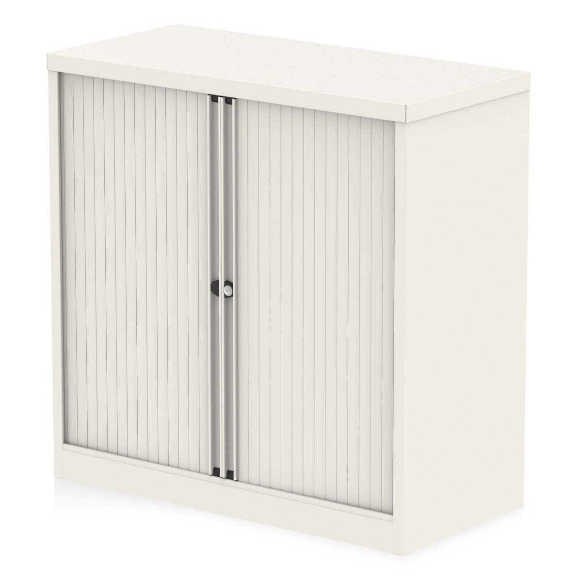 Office Tambour Cupboard Tall or Low Qube by Bisley  Chalk White