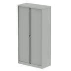 Office Tambour Cupboard Tall or Low Qube by Bisley  Goose Grey