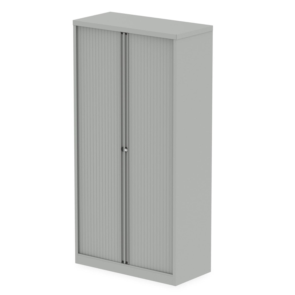 Office Tambour Cupboard Tall or Low Qube by Bisley  Goose Grey