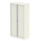 Office Tambour Cupboard Tall or Low Qube by Bisley  Chalk White