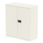 Office Stationery Cupboard Qube by Bisley  Tall or Low 3 Colours Chalk White