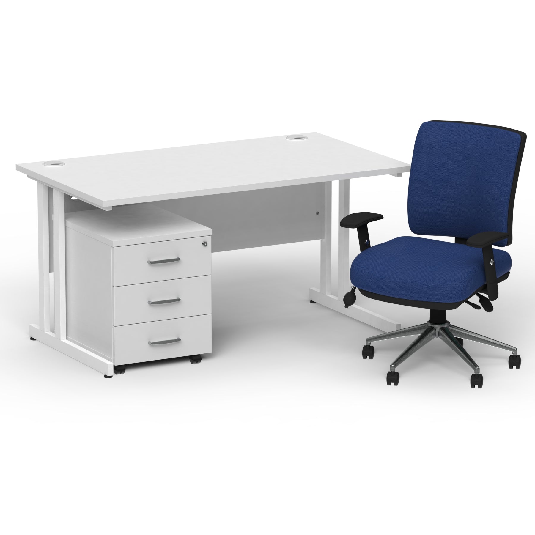 impulse-140mm-cantilever-straight-desk-with-mobile-pedestal-andoperator-chair Dynamic  White White