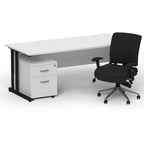 impulse-160mm-cantilever-straight-desk-with-mobile-pedestal-and-chiro-operator-chair Dynamic