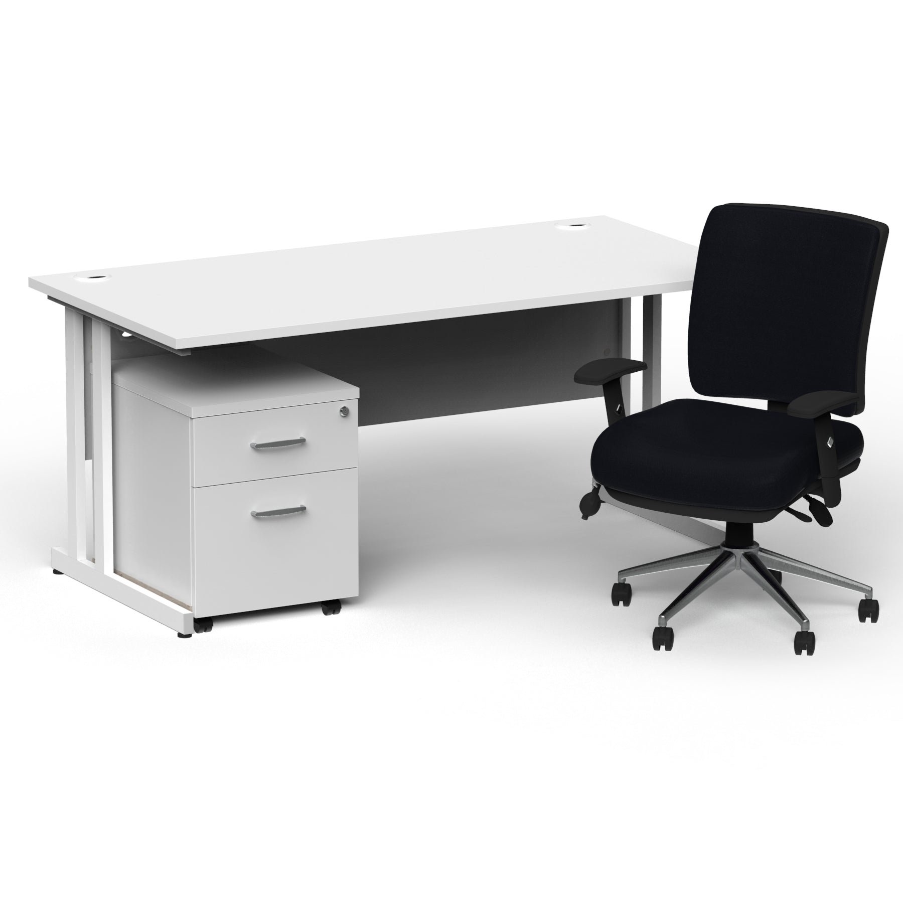 impulse-180mm-cantilever-straight-desk-with-mobile-pedestal-and-chiro-operator-chair Dynamic  White White 