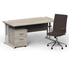 impulse-160mm-cantilever-straight-desk-with-mobile-pedestal-and-ezra-brown-executive-chair Dynamic  Silver Grey Oak 
