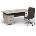 impulse-160mm-cantilever-straight-desk-with-mobile-pedestal-and-ezra-brown-executive-chair Dynamic  Silver Grey Oak 