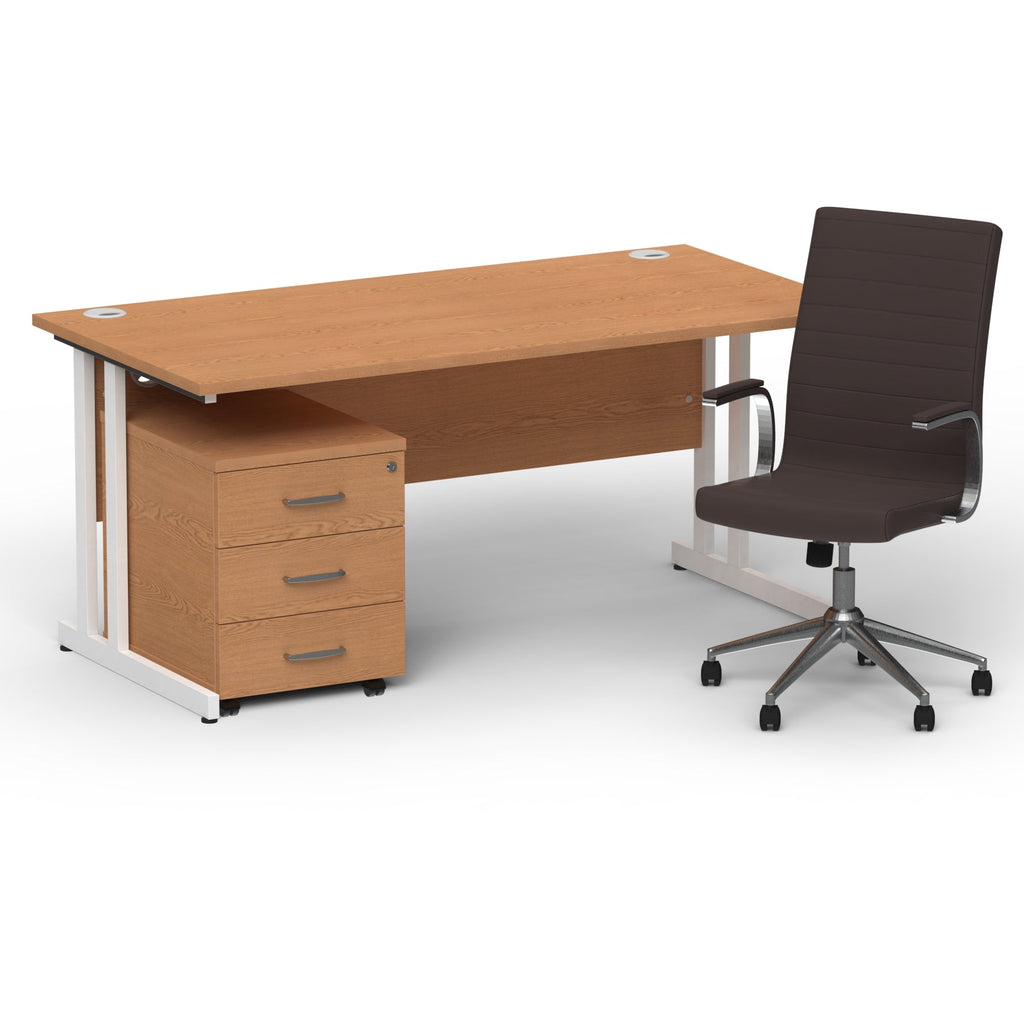 impulse-160mm-cantilever-straight-desk-with-mobile-pedestal-and-ezra-brown-executive-chair Dynamic  White Grey Oak 
