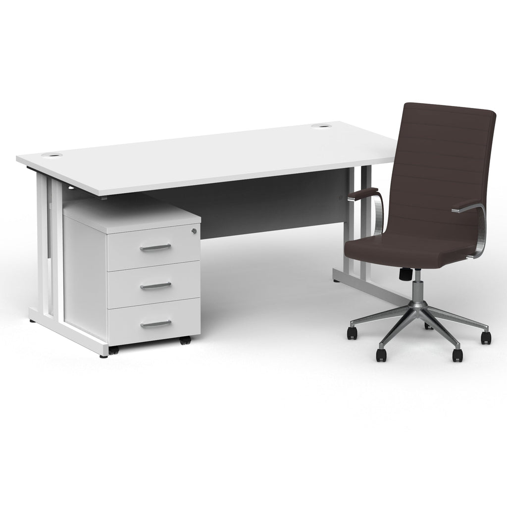 impulse-160mm-cantilever-straight-desk-with-mobile-pedestal-and-ezra-brown-executive-chair Dynamic  White Colour Oak 