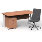 impulse-160mm-cantilever-straight-desk-with-mobile-pedestal-and-ezra-grey-executive-chair Dynamic  White Colour Beech 