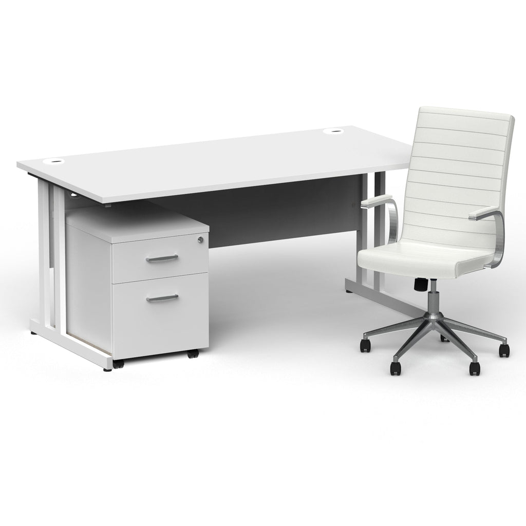 impulse-160mm-cantilever-straight-desk-with-mobile-pedestal-and-ezra-white-executive-chair Dynamic  White Colour Oak 