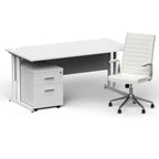 impulse-160mm-cantilever-straight-desk-with-mobile-pedestal-and-ezra-white-executive-chair Dynamic  White Colour Oak 