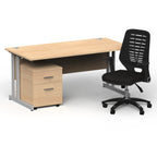 impulse-160mm-cantilever-straight-desk-with-mobile-pedestal-operator-chair Dynamic  Silver Maple 