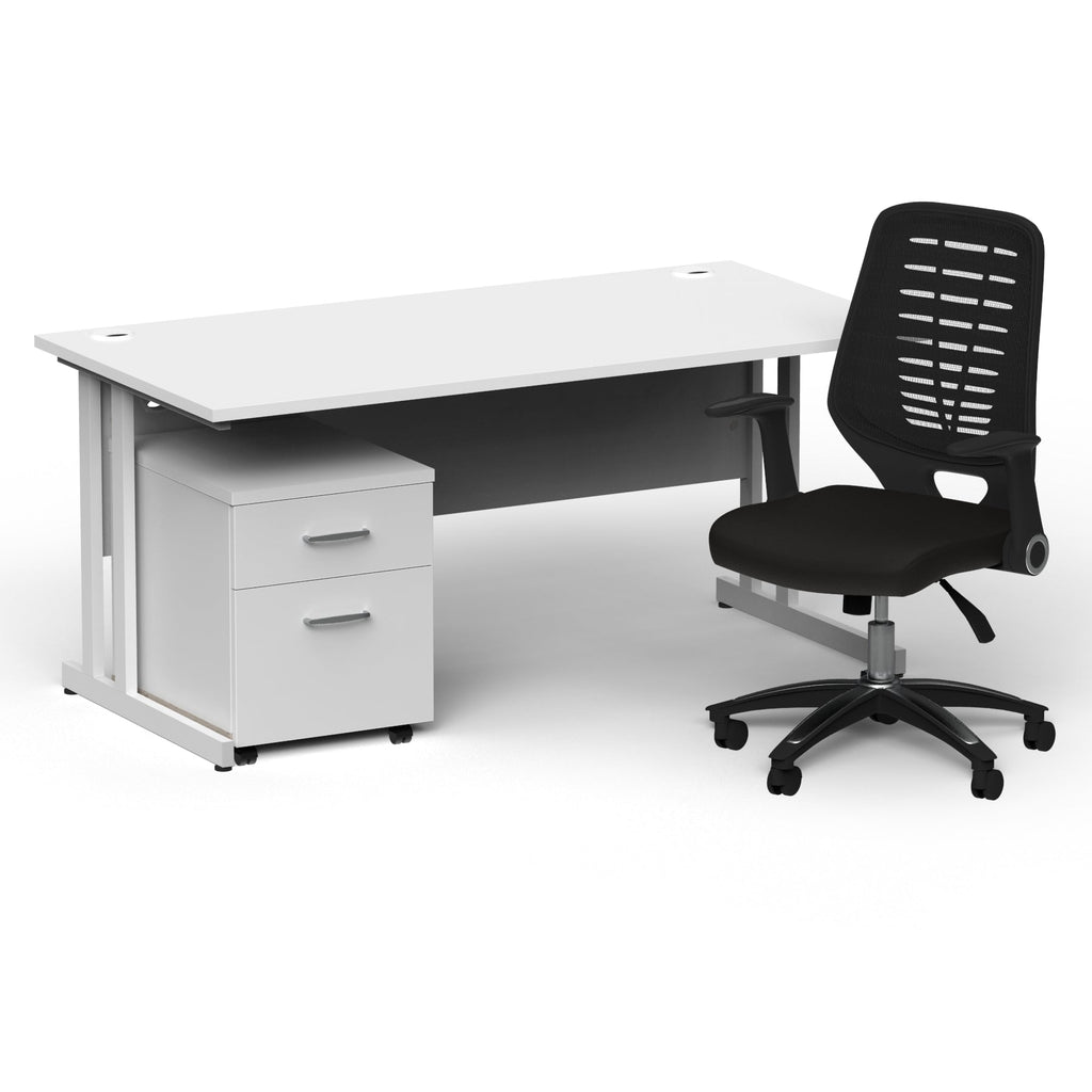 impulse-160mm-cantilever-straight-desk-with-mobile-pedestal-operator-chair Dynamic  Silver White 