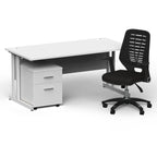 impulse-160mm-cantilever-straight-desk-with-mobile-pedestal-operator-chair Dynamic  Silver White 