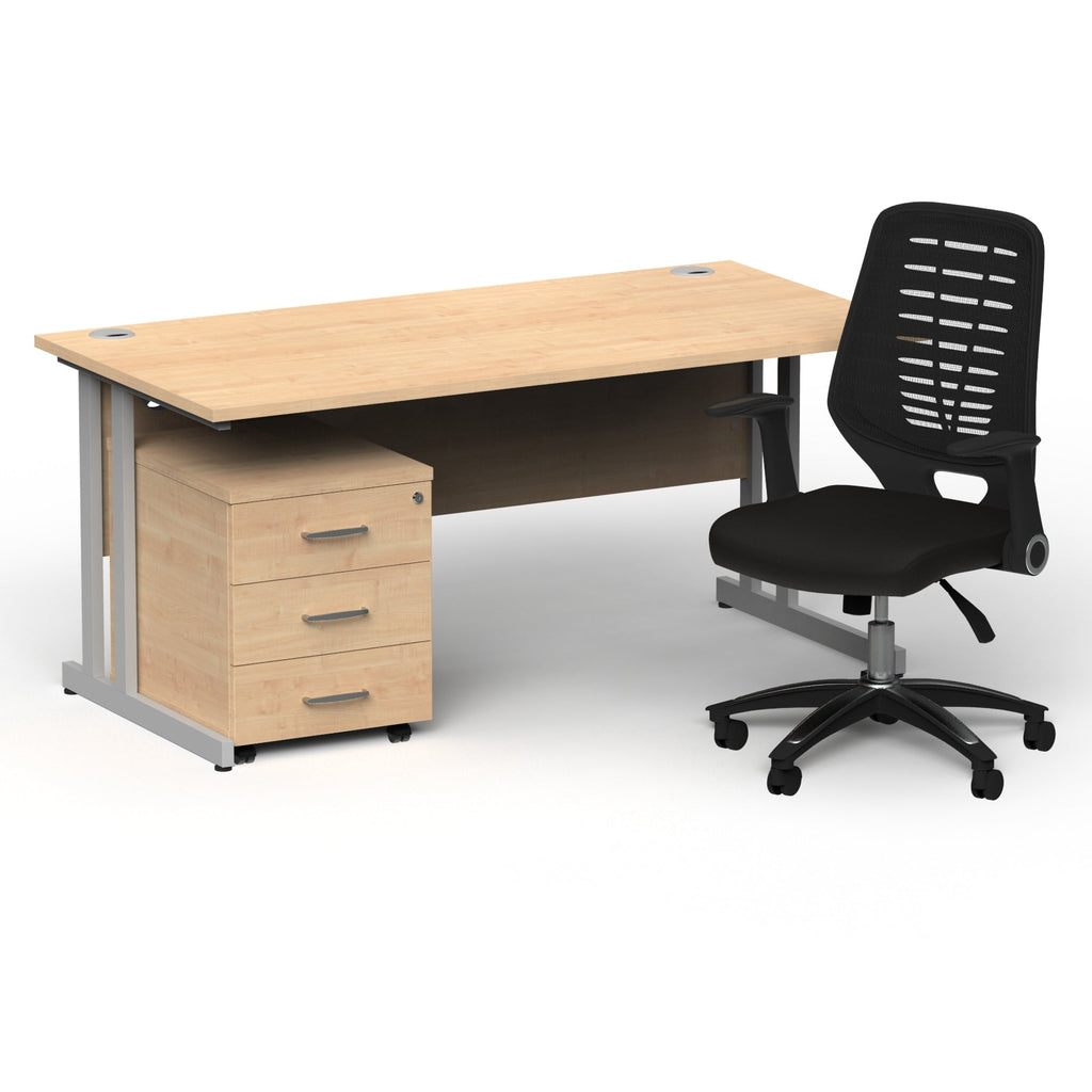 impulse-160mm-cantilever-straight-desk-with-mobile-pedestal-operator-chair Dynamic  Silver Maple 