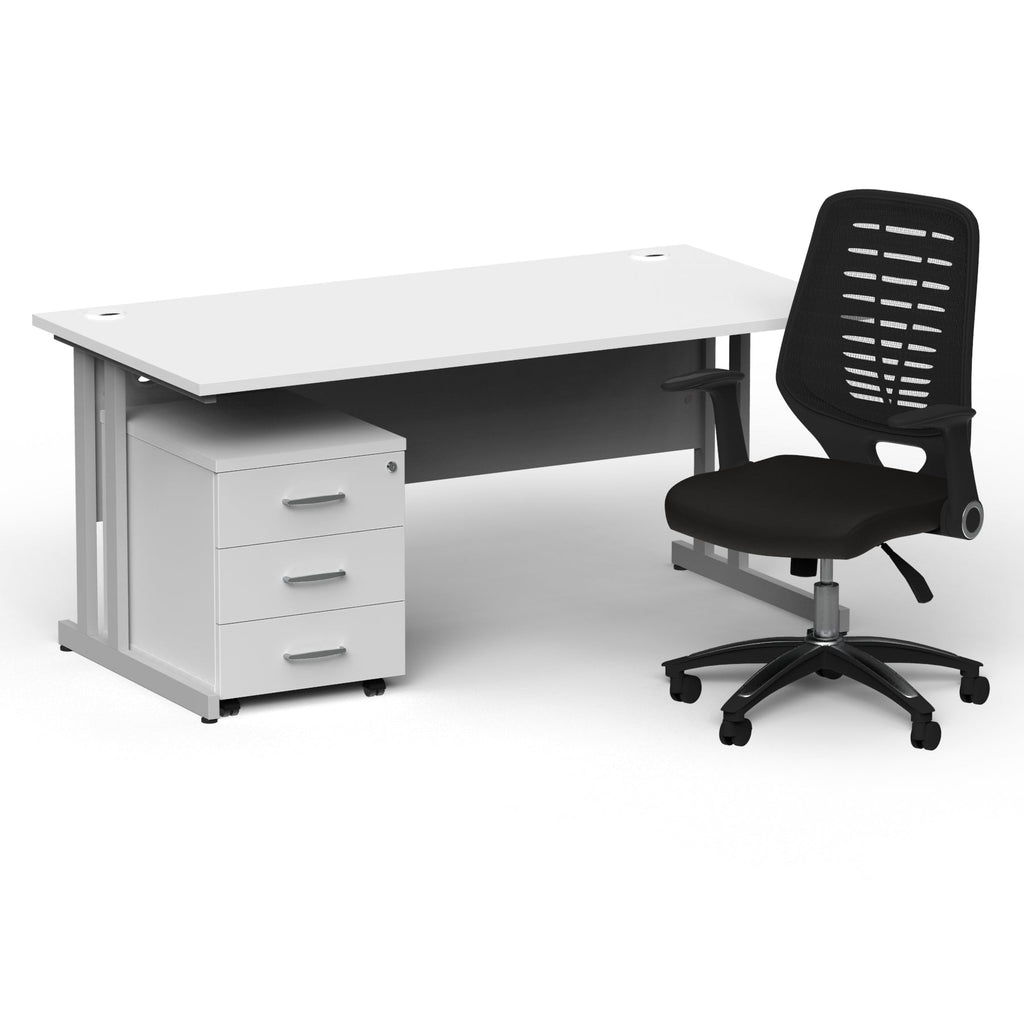 impulse-160mm-cantilever-straight-desk-with-mobile-pedestal-operator-chair Dynamic  Silver White 