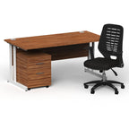 impulse-160mm-cantilever-straight-desk-with-mobile-pedestal-operator-chair Dynamic  White Walnut 