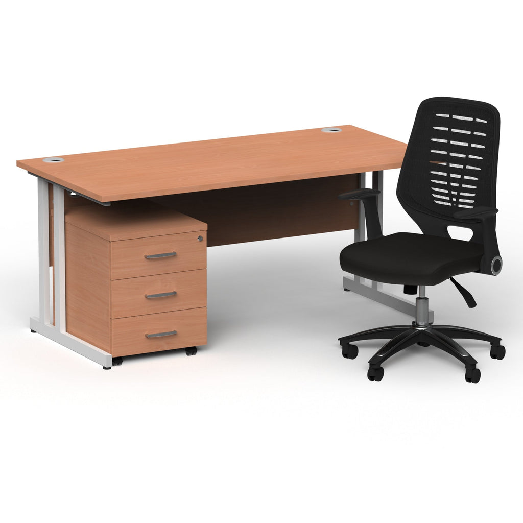 impulse-160mm-cantilever-straight-desk-with-mobile-pedestal-operator-chair Dynamic  White Beech 