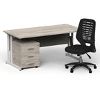 impulse-160mm-cantilever-straight-desk-with-mobile-pedestal-operator-chair Dynamic  White Grey Oak 