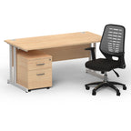 impulse-160mm-cantilever-straight-desk-with-mobile-pedestal-operator-chair Dynamic  Silver Maple 