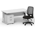 impulse-160mm-cantilever-straight-desk-with-mobile-pedestal-operator-chair Dynamic  Silver White 