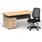 impulse-160mm-cantilever-straight-desk-with-mobile-pedestal-operator-chair Dynamic  Silver Maple 