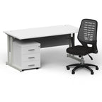 impulse-160mm-cantilever-straight-desk-with-mobile-pedestal-operator-chair Dynamic  Silver White 