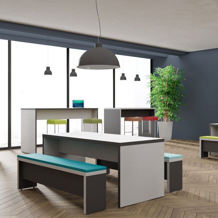 Office  breakout and meeting high tall table side on