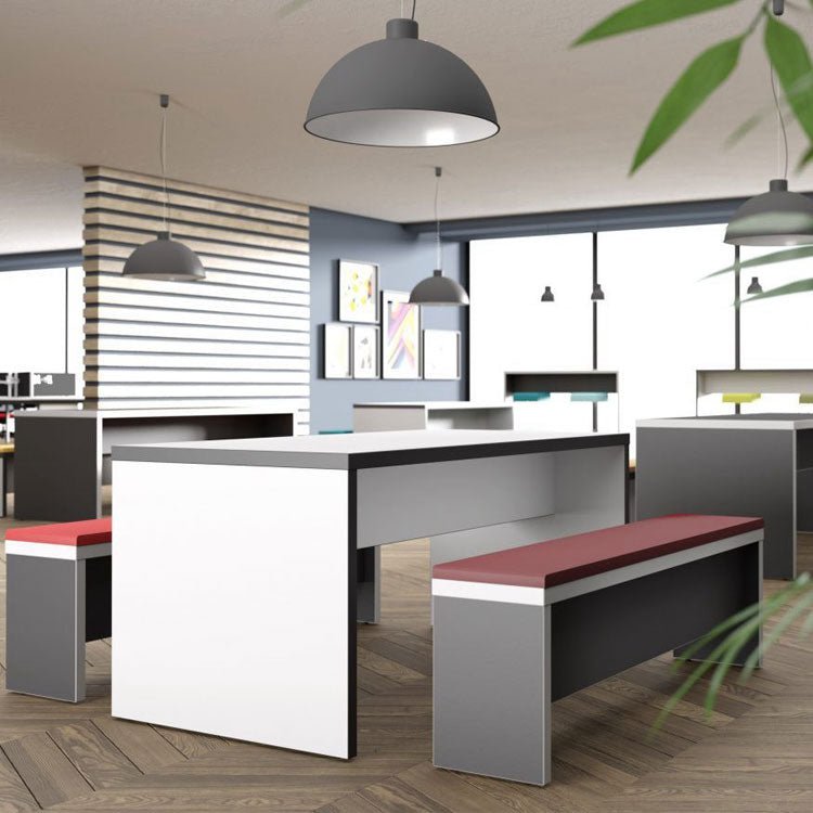 Office  breakout and meeting high tall table side on