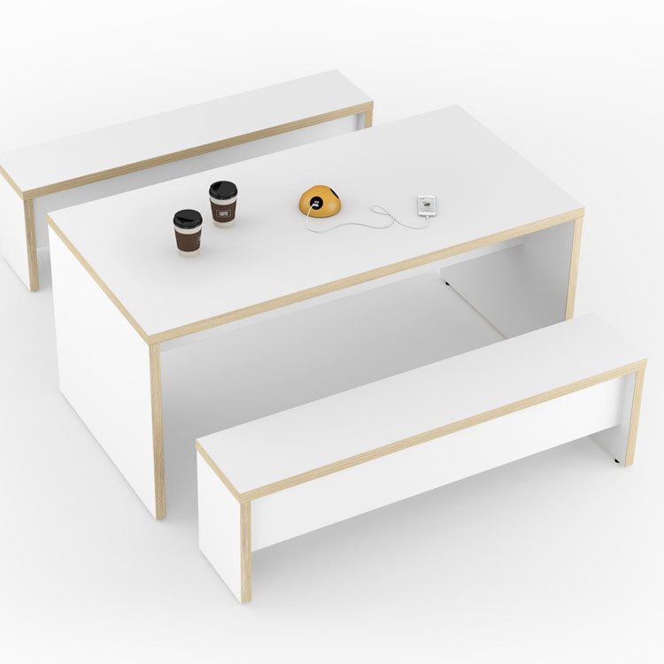 Office  breakout and meeting high tall table side on