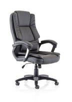 Office Chair Dakota High Back Black Leather Executive with Arms  Colour Black Leather 