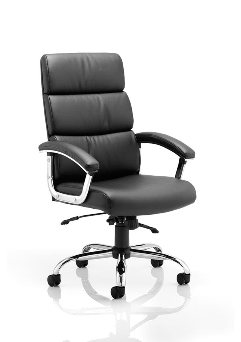 Office Chair Desire High Back Leather Executive  with Arms Black Leather   