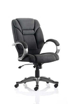 Office Chair Galloway High Back Executive with Arms Black Fabric   