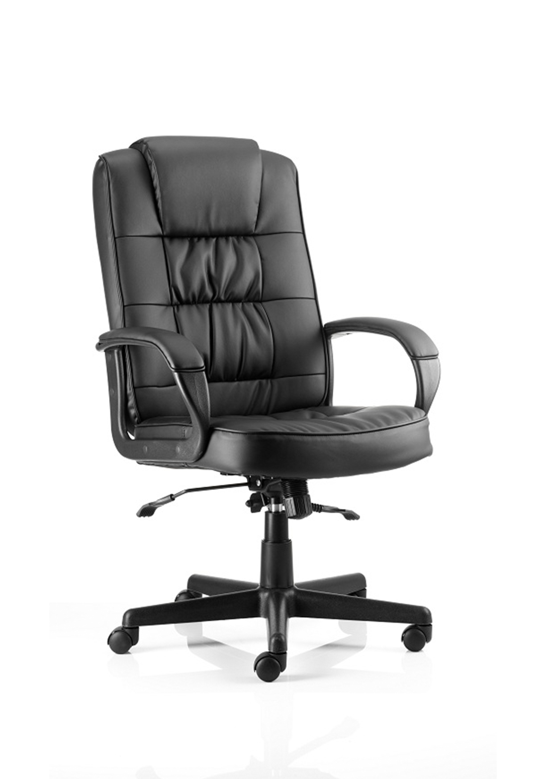 Executive Office Chair Moore High Back Black with Arms  Colour Black Leather