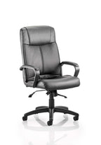 Office Chair Plaza High Back Executive Black Leather with Arms  Colour Black Leather 