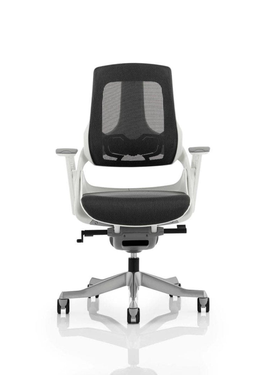 Office furniture zure-executive-chair-with-white-shell Dynamic  Black Fabric Colour Bespoke Tabasco Orange 