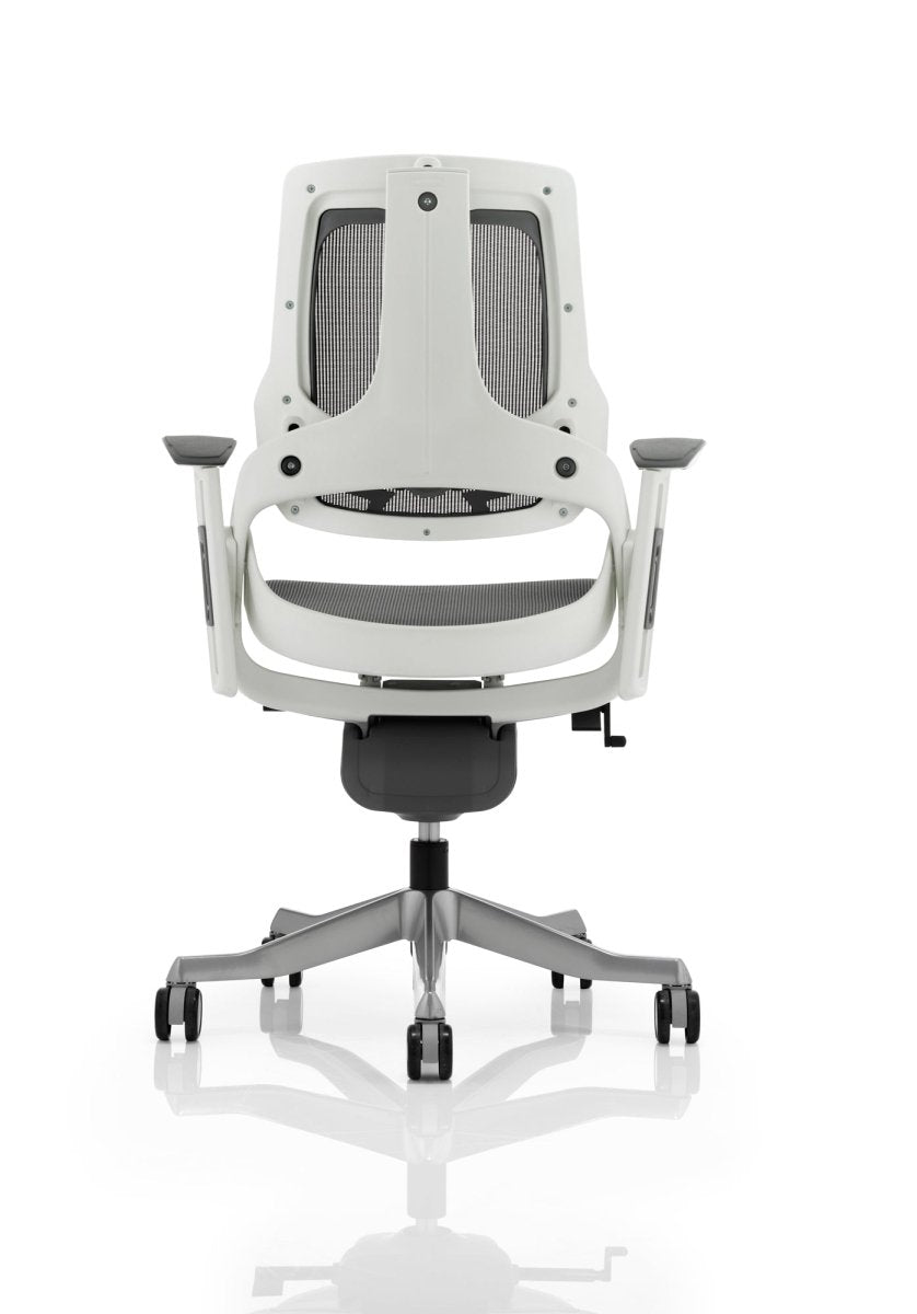 Office furniture zure-executive-chair-with-white-shell Dynamic  Black Fabric Colour Bespoke Stevia Blue 