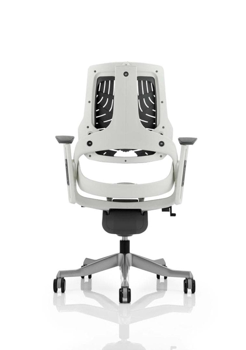 Office furniture zure-executive-chair-with-white-shell Dynamic  Black Fabric Colour Bespoke Maringa Teal 