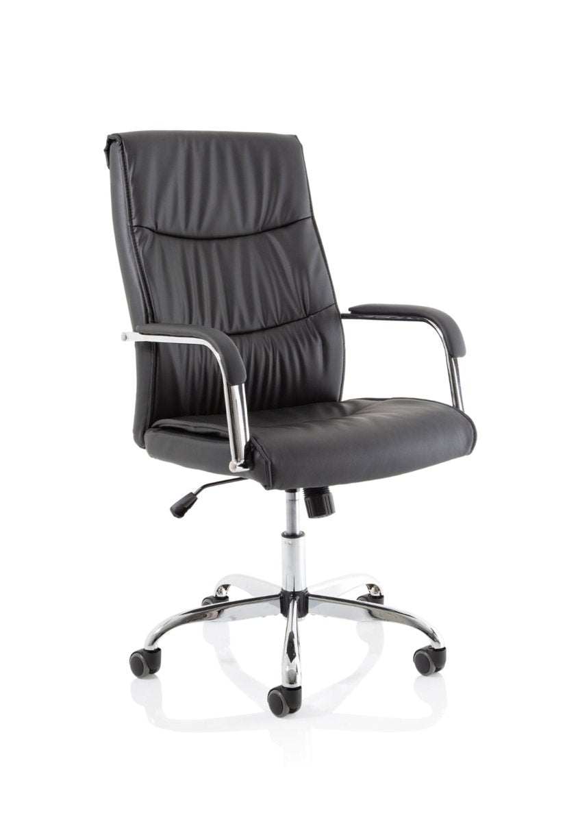 Executive Office Chair Carter High Back Black Leather with Arms  Colour Black Leather 