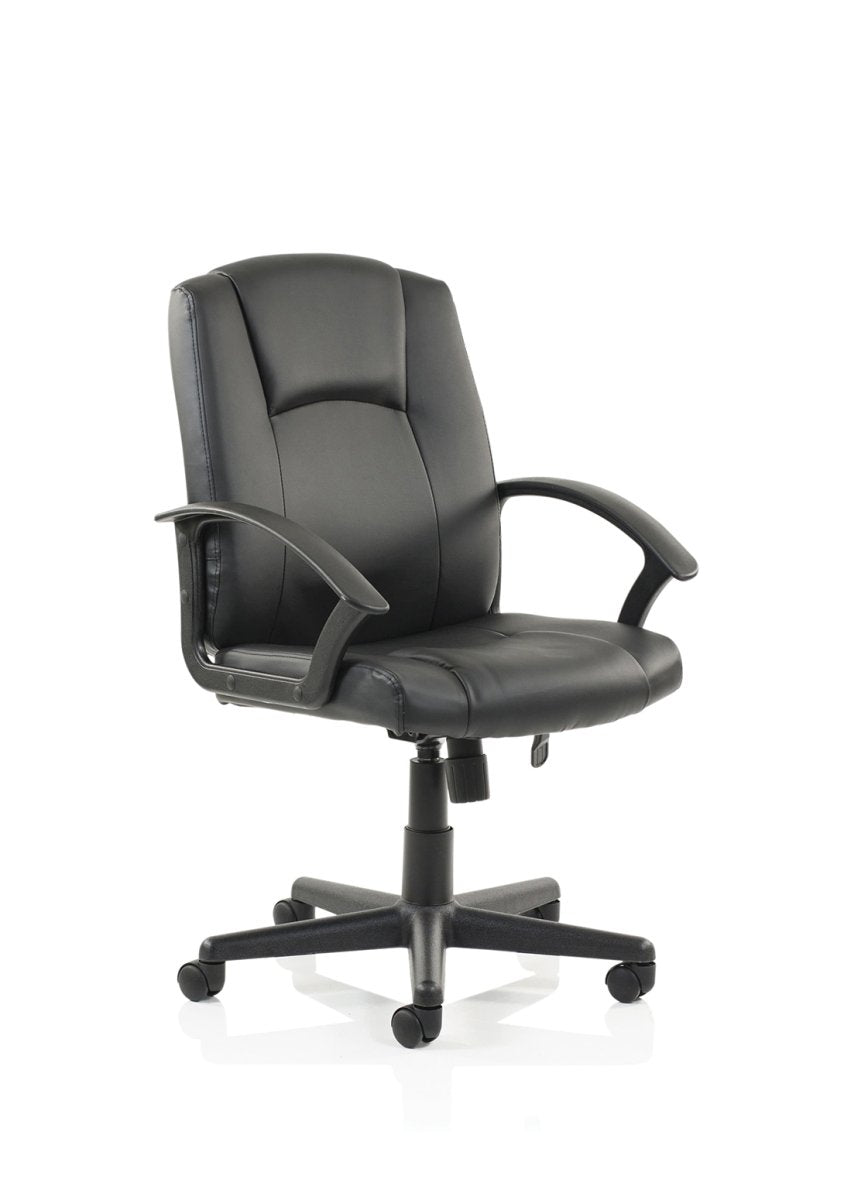 Office Chair Bella Medium Back Executive with Arms Black Fabric   