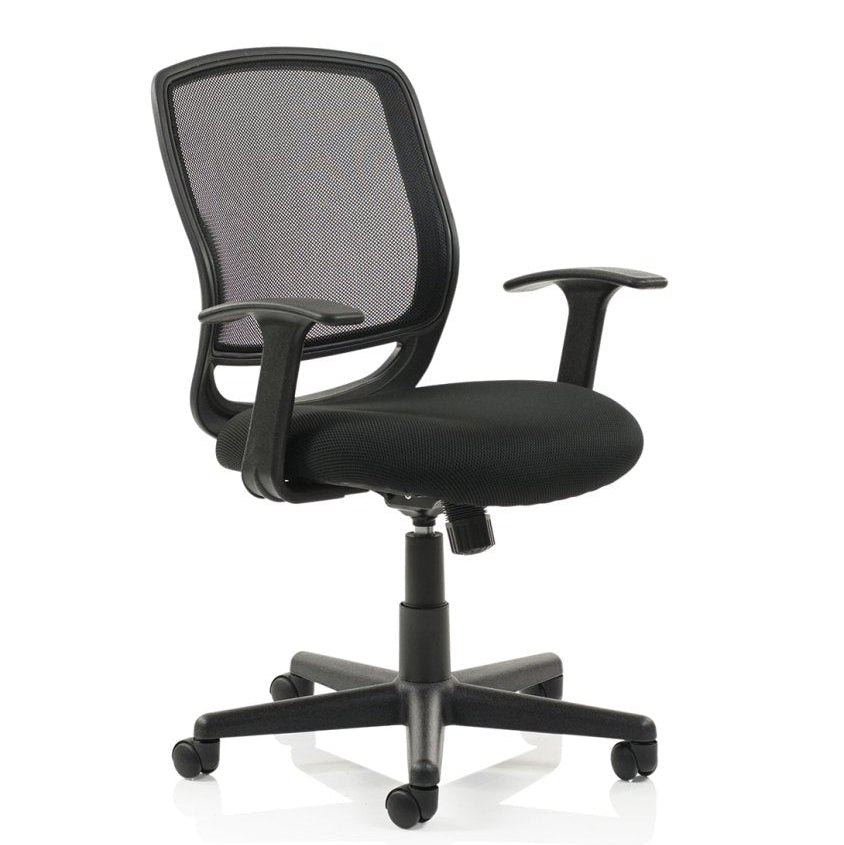 Office Chair Operator Task Mave Medium Mesh Back Black  With Arms 