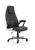 Executive Office Chair Metropolis High Back Black Leather   Colour Black Leather 