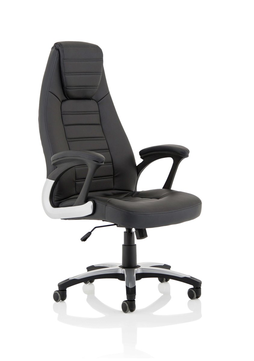 Executive Office Chair Metropolis High Back Black Leather   Colour Black Leather 